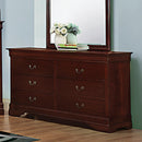 Louis Philippe Reddish Brown Six-Drawer Dresser - Legacy Furniture - NY