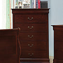Louis Philippe Red Brown Five-Drawer Chest - Legacy Furniture - NY