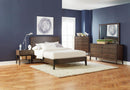 Lompoc Mid-Century Modern Brown Walnut Queen Bed - Legacy Furniture - NY