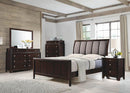 Madison Transitional Dark Merlot and Taupe Grey Eastern King Bed - Legacy Furniture - NY