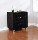 Deanna Contemporary Black and Metallic Nightstand - Legacy Furniture - NY