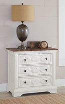 Traditional Rustic Latte and Vintage White Nightstand - Legacy Furniture - NY