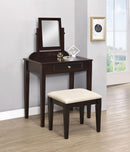 Transitional Espresso Vanity and Stool - Legacy Furniture - NY
