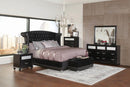 Barzini Black Upholstered California King Bed - Legacy Furniture - NY