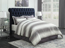 Gresham Navy Blue Upholstered King Bed - Legacy Furniture - NY