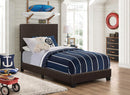 Dorian Brown Faux Leather Upholstered Twin Bed - Legacy Furniture - NY