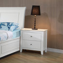 Selena Contemporary White Two-Drawer Nightstand - Legacy Furniture - NY
