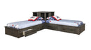 Napoleon Rustic Gun Smoke Twin Bed Corner Unit - Legacy Furniture - NY