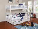 Ashton White Twin-over-Full Bunk Bed - Legacy Furniture - NY