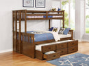 Atkin Weathered Walnut Twin XL-over-Queen Bunk Bed - Legacy Furniture - NY