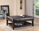 Transitional Cappuccino Button Tufted Ottoman - Legacy Furniture - NY