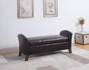 Upholstered Brown Faux Leather Bench - Legacy Furniture - NY