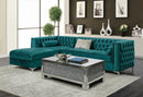 Bellaire Contemporary Teal and Chrome Sectional - Legacy Furniture - NY