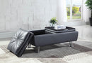 Dilleston Contemporary Grey Storage Ottoman - Legacy Furniture - NY