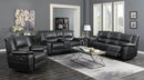 Lee Transitional Black Leather Reclining Three-Piece Living Room Set - Legacy Furniture - NY