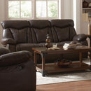 Zimmerman Dark Brown Power Motion Faux Leather Reclining Sofa - Legacy Furniture - NY