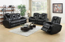 Zimmerman Black Faux Leather Power Motion Three-Piece Living Room Set - Legacy Furniture - NY