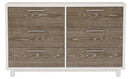 Homelegance Renly 6 Drawer Dresser in Natural & White 2056-5 image