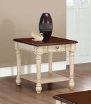 Transitional Dark Brown/Antique White End Table - Legacy Furniture - NY