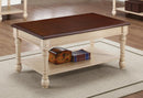 Transitional Dark Brown/Antique White Coffee Table - Legacy Furniture - NY