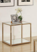Calantha Modern Chocolate Chrome End Table - Legacy Furniture - NY