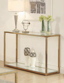 Calantha Modern Chocolate Chrome Sofa Table - Legacy Furniture - NY