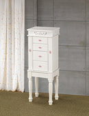 Traditional White Jewelry Armoire with Pink Interior - Legacy Furniture - NY