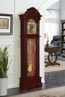 Traditional Brown Red Grandfather Clock - Legacy Furniture - NY