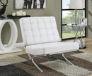 White and Chrome Accent Chair - Legacy Furniture - NY