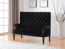 Transitional Black and Rhinestone Settee - Legacy Furniture - NY