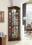 Traditional Rich Brown Corner Curio Cabinet - Legacy Furniture - NY