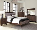 Bingham Retro-Modern Brown Upholstered Queen Bed - Legacy Furniture - NY