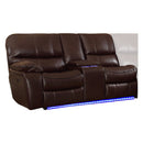 Homelegance Furniture Pecos Power Left Side Reclining Loveseat w/ Center Console in Dark Brown 8480BRW-2LCNPD image