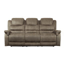 Homelegance Furniture Shola Power Double Reclining Sofa in Chocolate 9848BR-3PWH image
